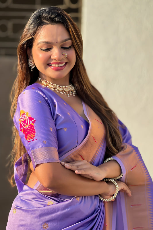 Lavender Woven Paithani Saree-ZB134807_2_SareeButa.com