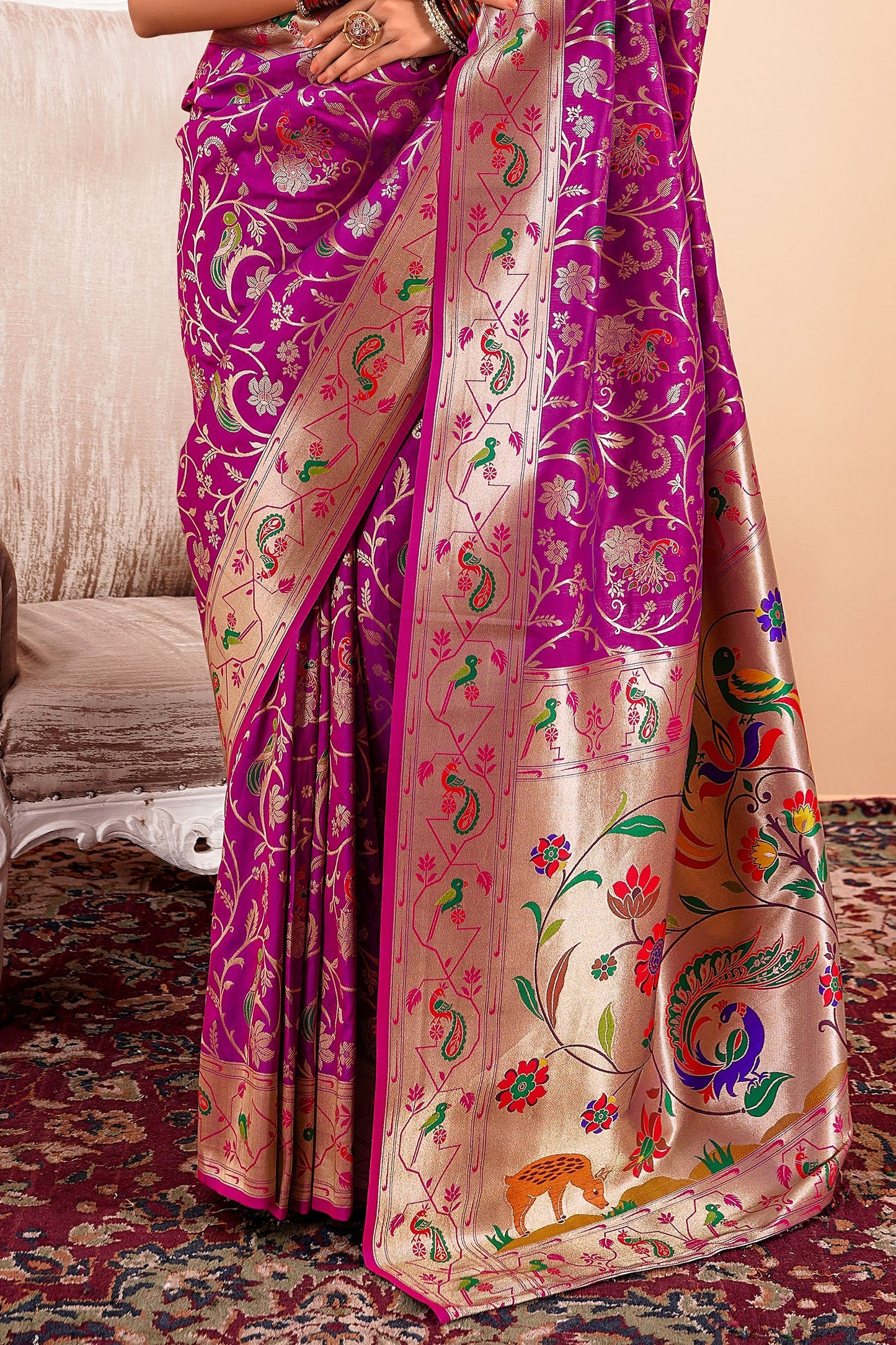 Magenta Paithani Silk Saree-ZB133956_3_SareeButa.com