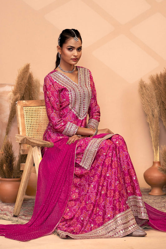 Magenta Readymade Chinon Suit-SS218_2_SareeButa.com