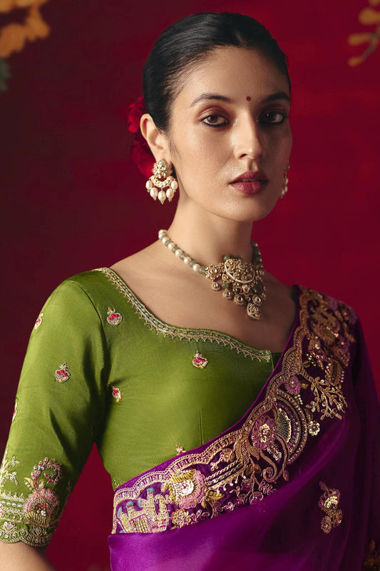 Magenta Embroidered Tissue Silk Saree-SAR11457_2_SareeButa.com