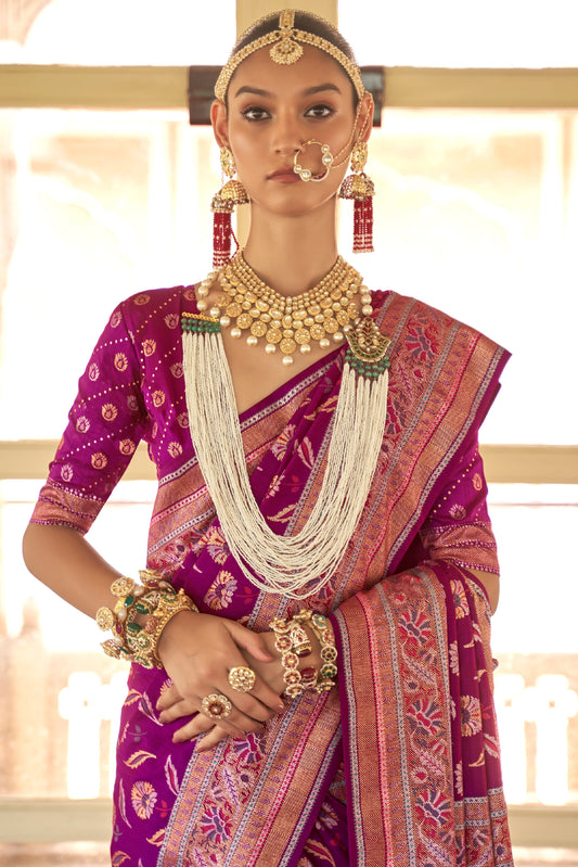 Magenta Woven Silk Saree-ZB133837_2_SareeButa.com