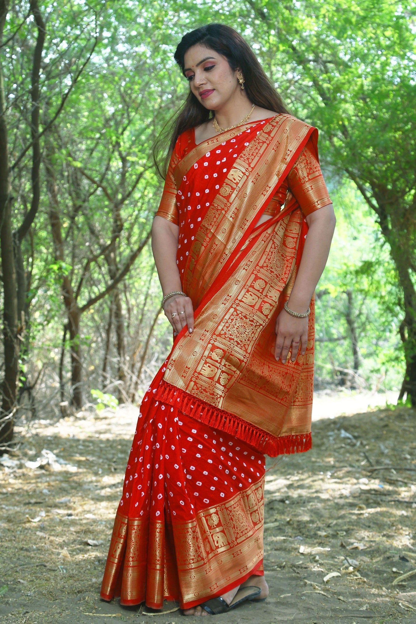 red-bandhej-silk-saree-zb131614_3_SareeButa.com