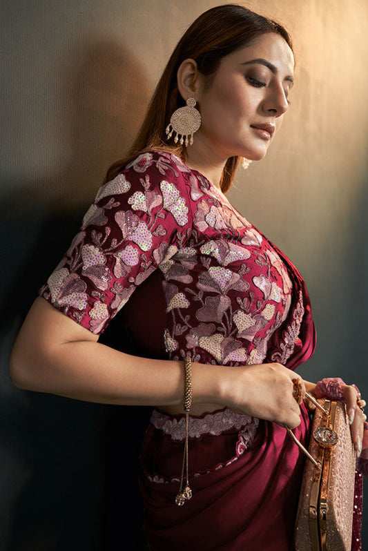 maroon-georgette-silk-readymade-saree-zb130598_2_SareeButa.com