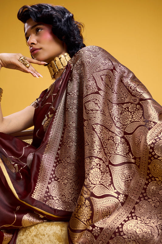 Maroon Woven Satin Silk Saree-SAR12370_2_SareeButa.com