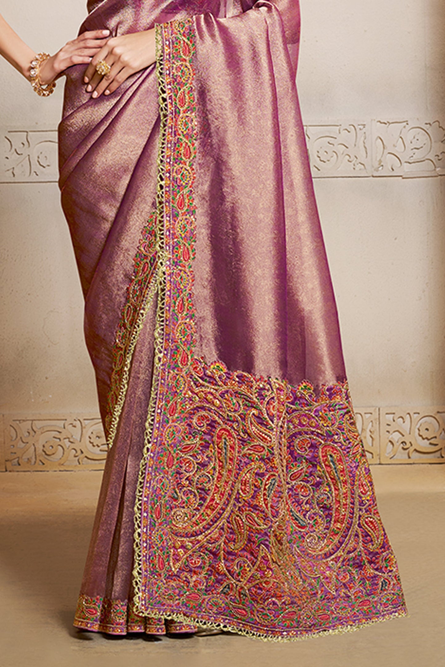 Mauve Embroidered Kanjivaram Silk Saree-SAR10873_4_SareeButa.com
