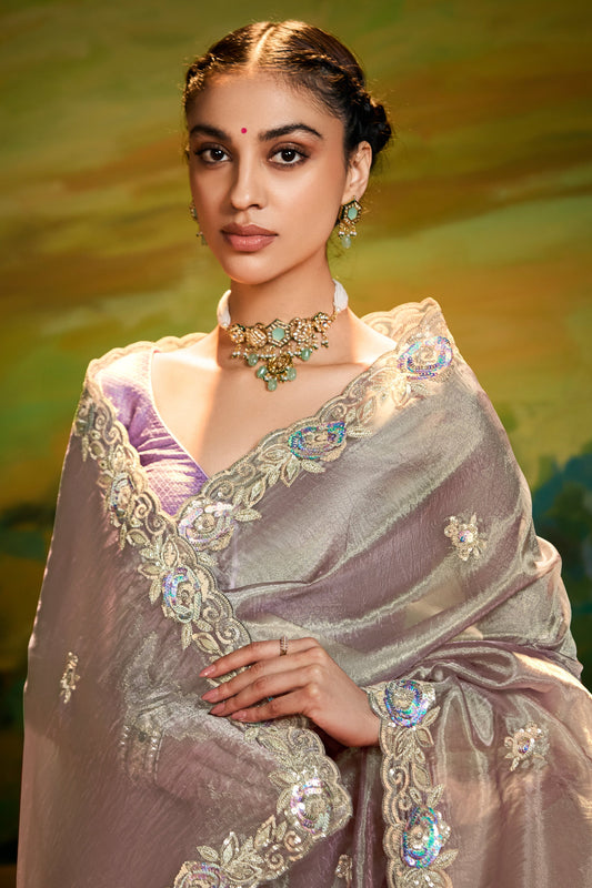 Mauve Embroidered Organza Saree-ZB134602_2_SareeButa.com