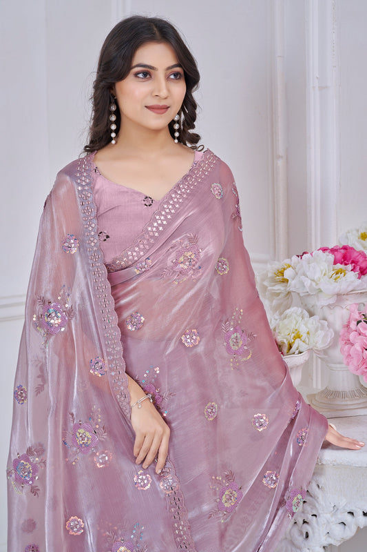 Mauve Pink Embroidered Organza Saree-SAR10755_2_SareeButa.com