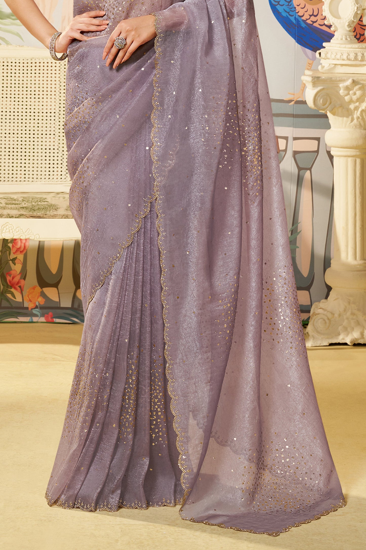 Mauve Stone Work Satin Organza Saree-SAR10474_4_SareeButa.com
