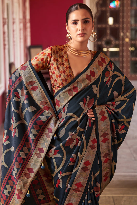 Midnight Blue Silk Saree-SAR11326_2_SareeButa.com