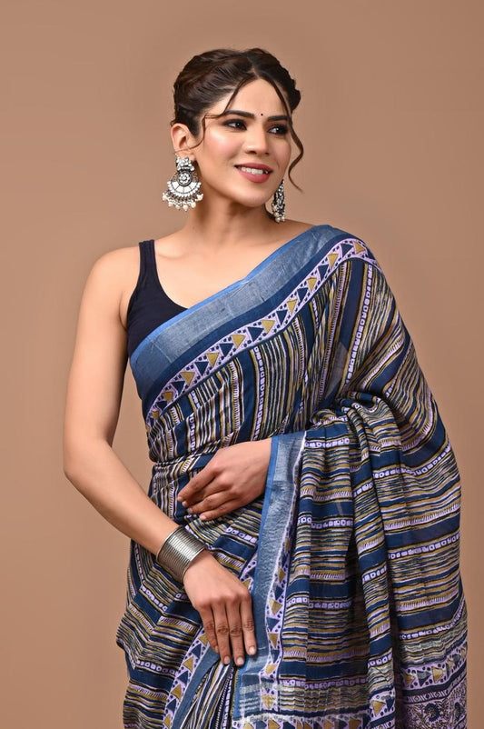multi-handblock-print-cotton-linen-saree-zb132560_2_SareeButa.com