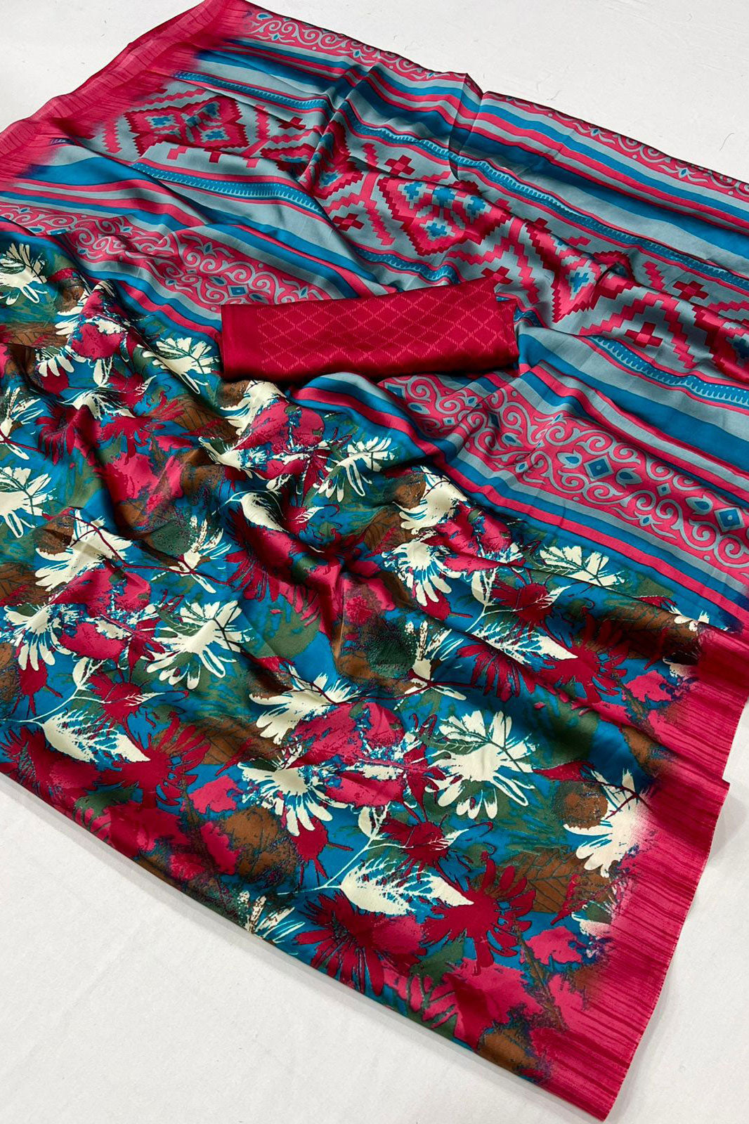 Multicolor Printed Crepe Saree-ZB132990_3