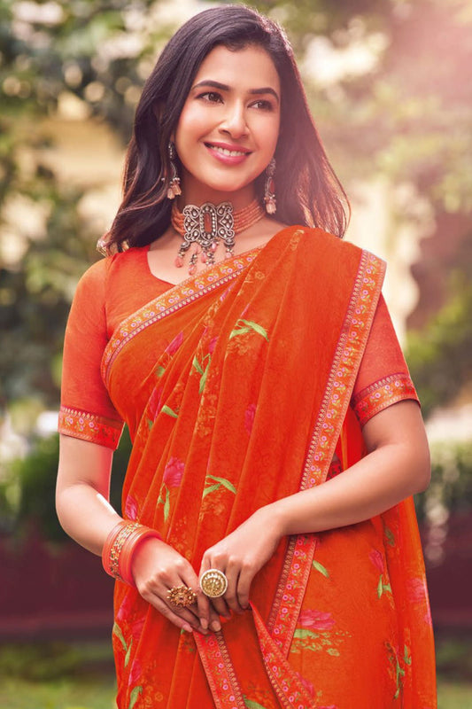 Multicolor Printed Georgette Saree-ZB133251_2_SareeButa.com