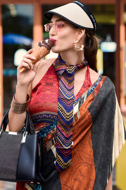 Multicolor Printed Satin Crepe Saree-ZB133760_2_SareeButa.com