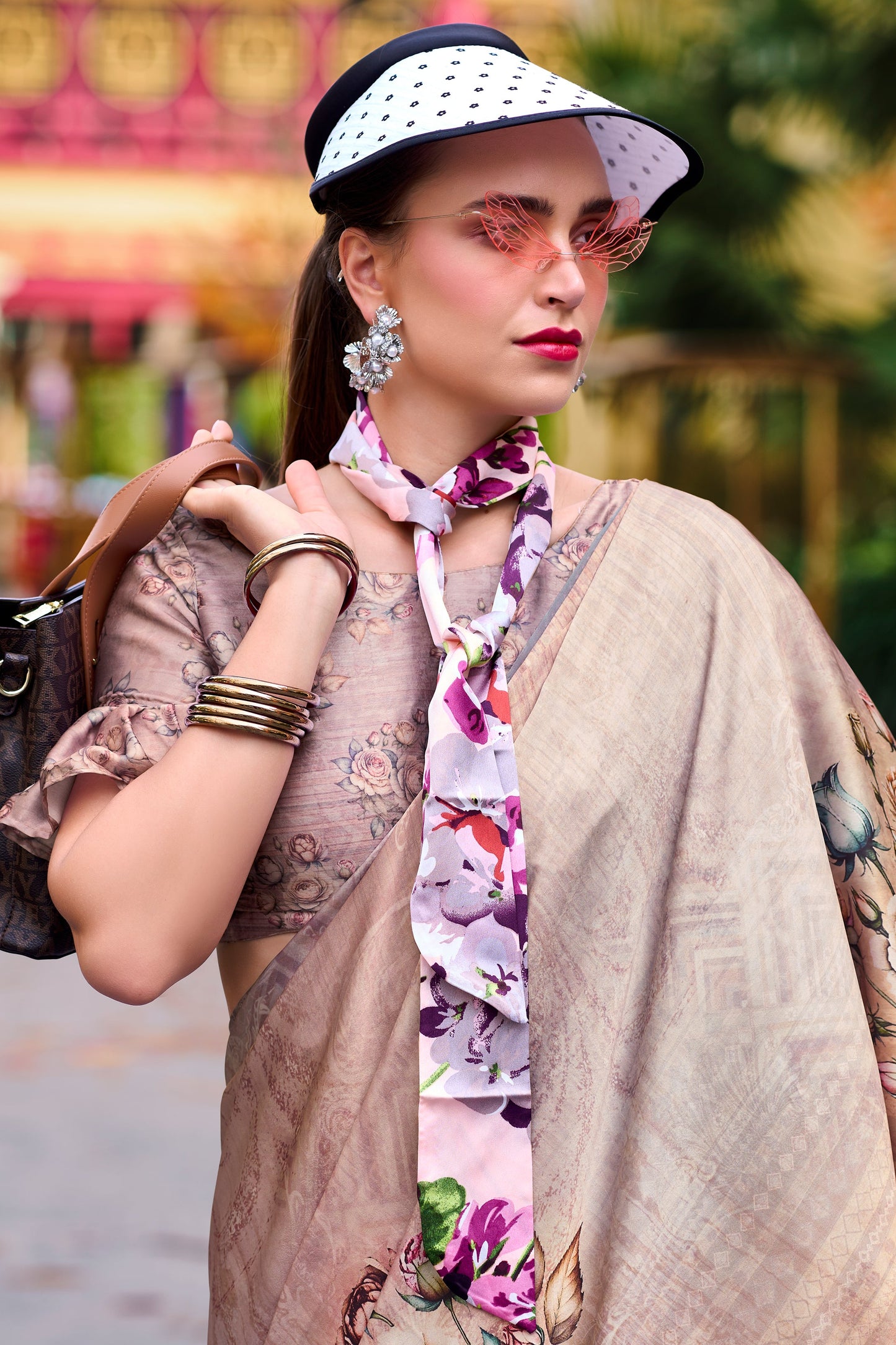 Multicolor Printed Satin Crepe Saree-ZB134005_4_SareeButa.com