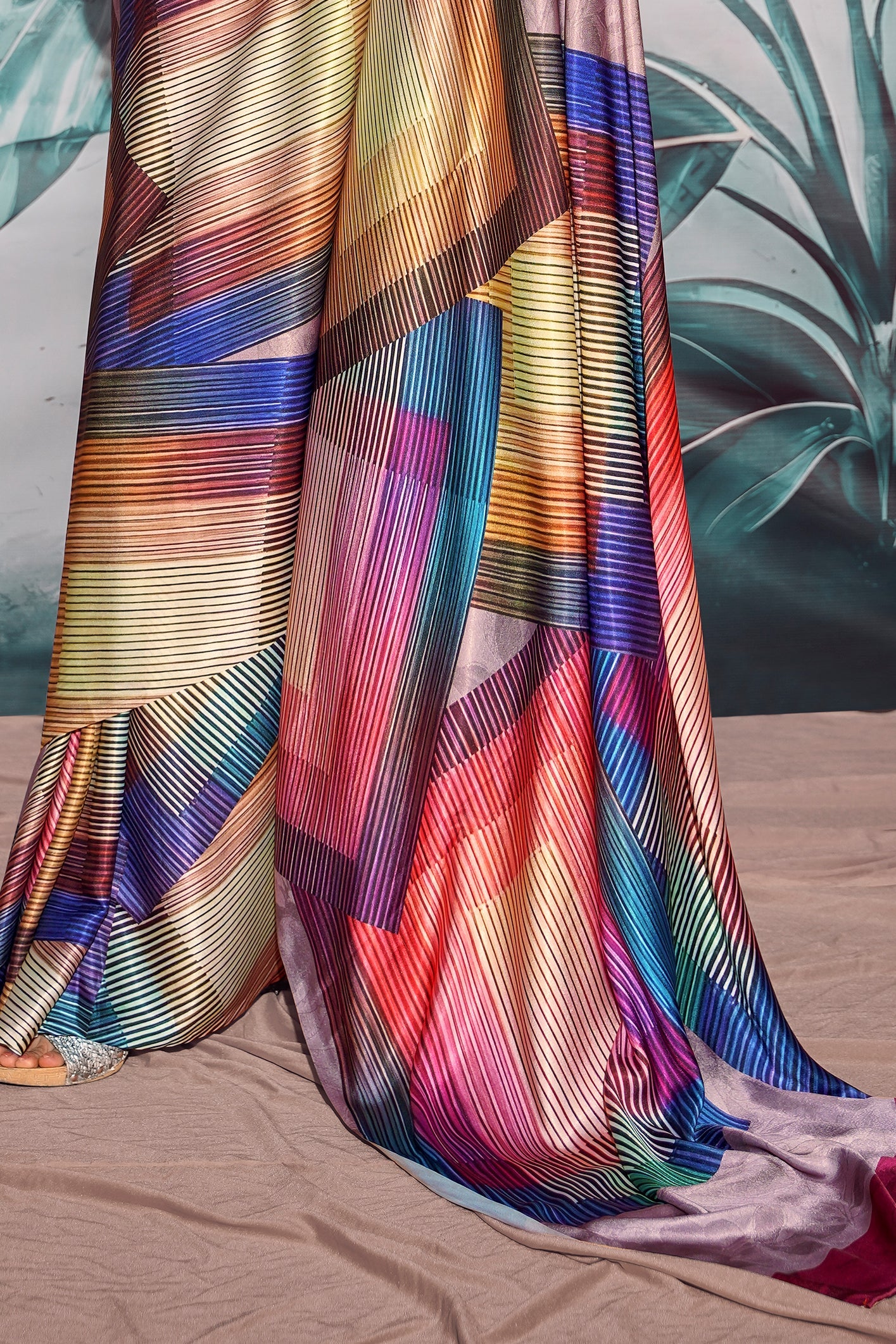 Multicolor Printed Satin Saree-ZB134388_4_SareeButa.com