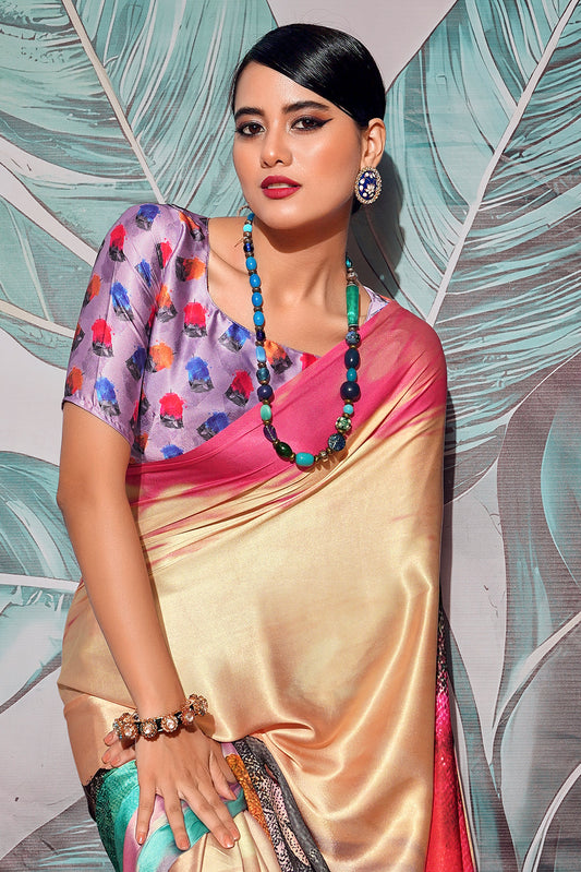 Multicolor Printed Satin Saree-ZB134390_2_SareeButa.com