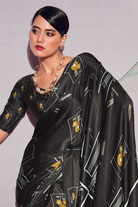 Multicolor Printed Satin Saree-ZB134393_2_SareeButa.com