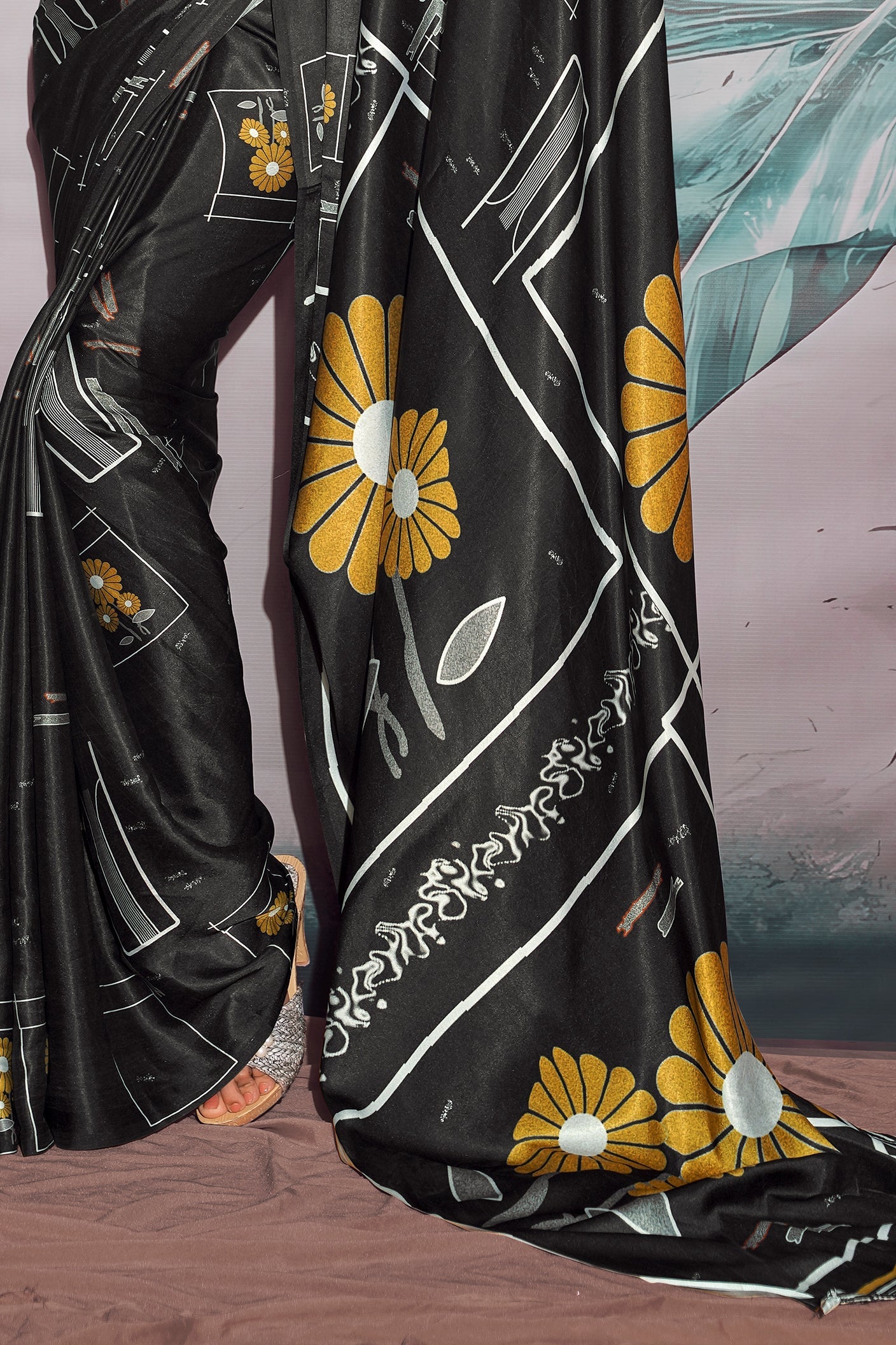 Multicolor Printed Satin Saree-ZB134393_4_SareeButa.com