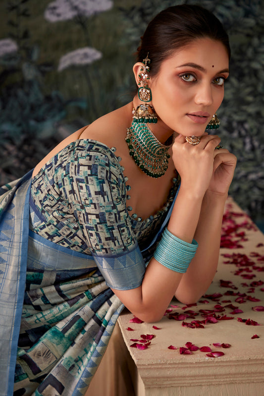 Multicolor Printed Silk Saree-ZB134362_2_SareeButa.com