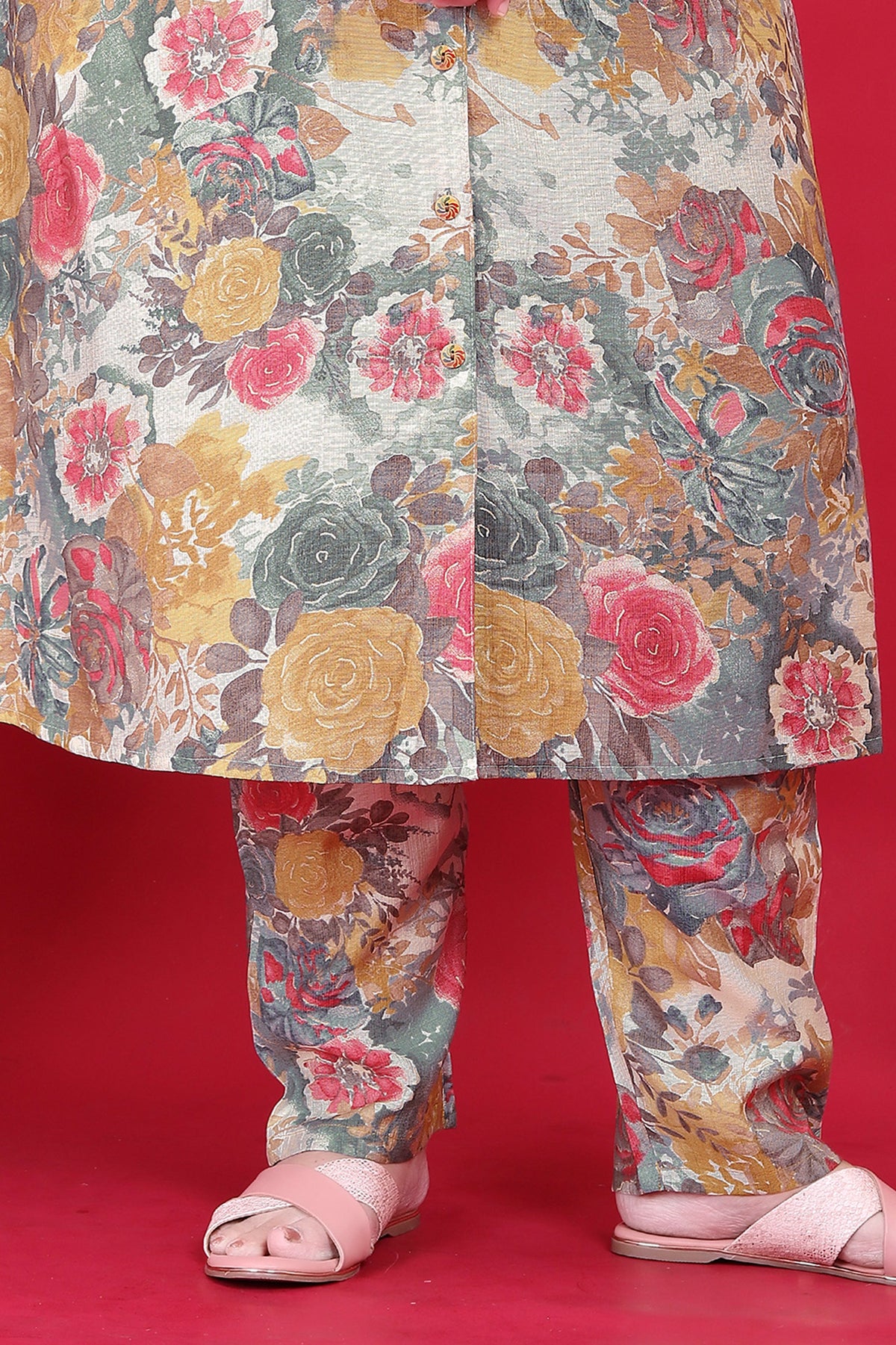 Multicolor Readymade Silk Co Ord Set-SAR11782_5_SareeButa.com