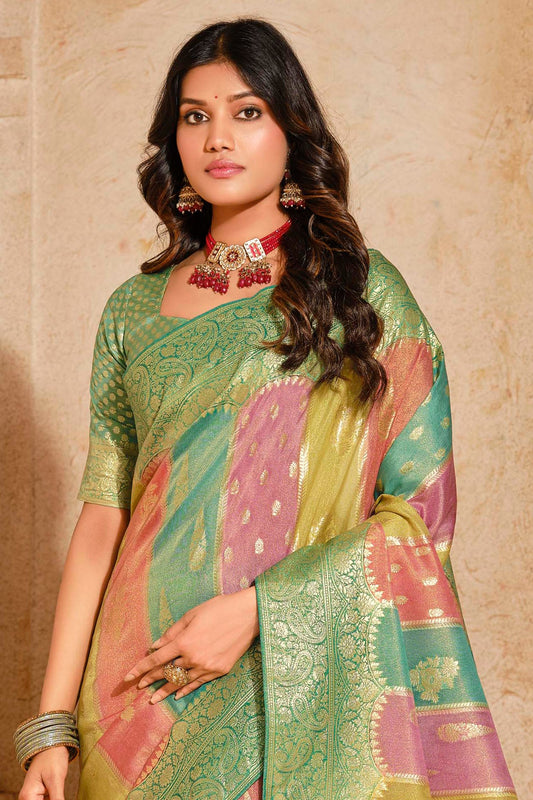 Multicolor Woven Banarasi Saree-ZB133954_2_SareeButa.com