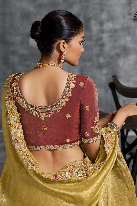 Mustard Yellow Embroidered Tissue Silk Saree-SAR10447_2_SareeButa.com