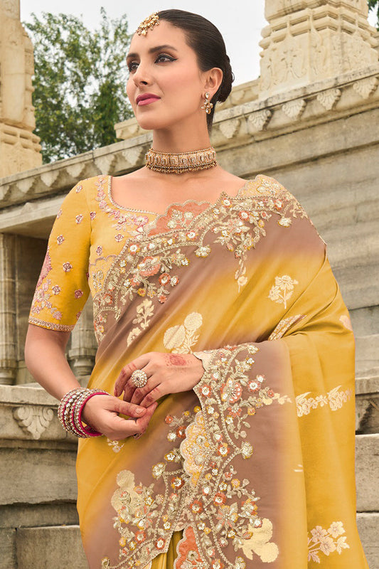 Mustard Yellow Woven Banarasi Saree-ZB134492_2_SareeButa.com