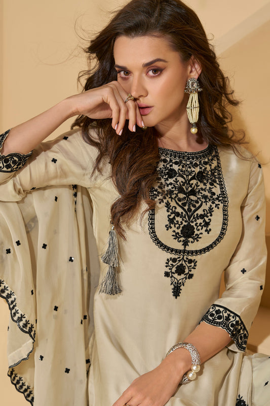 Off White Readymade Heavy Work Chinon Silk Suit-SS258_2_SareeButa.com