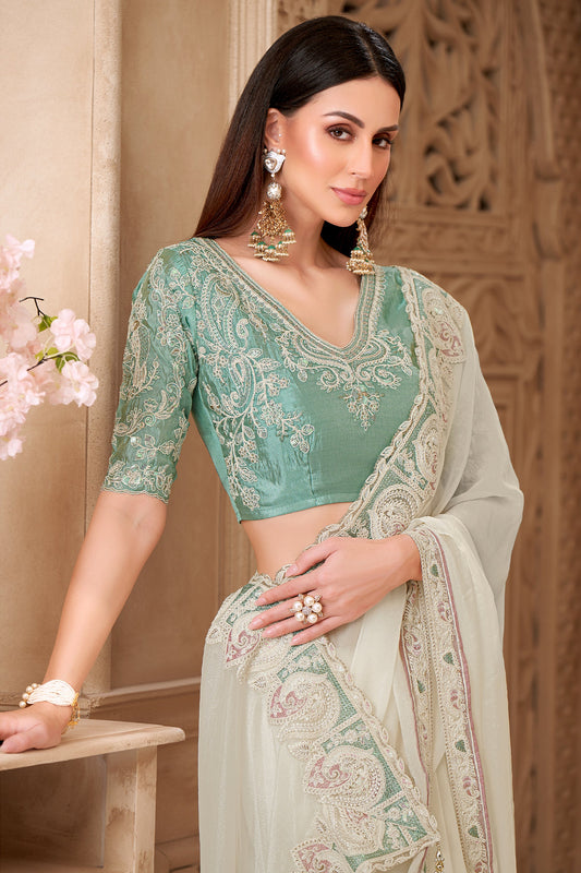 Off White Embroidered Georgette Silk Saree-SAR10591_2_SareeButa.com