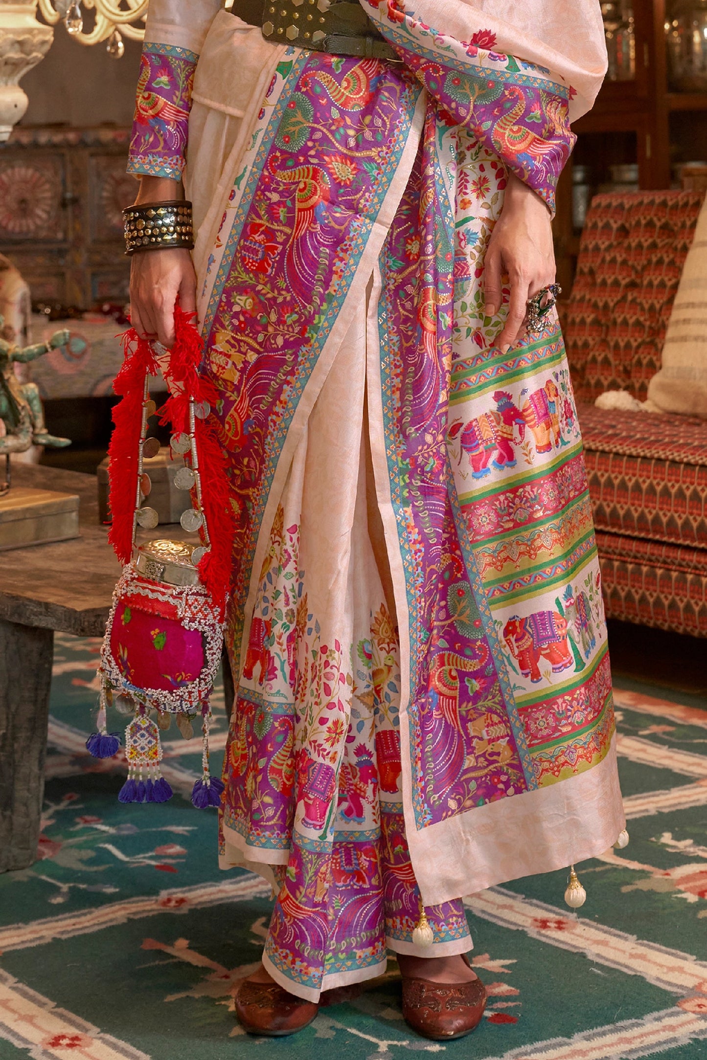 Off White Printed Silk Saree-SAR11268_4_SareeButa.com