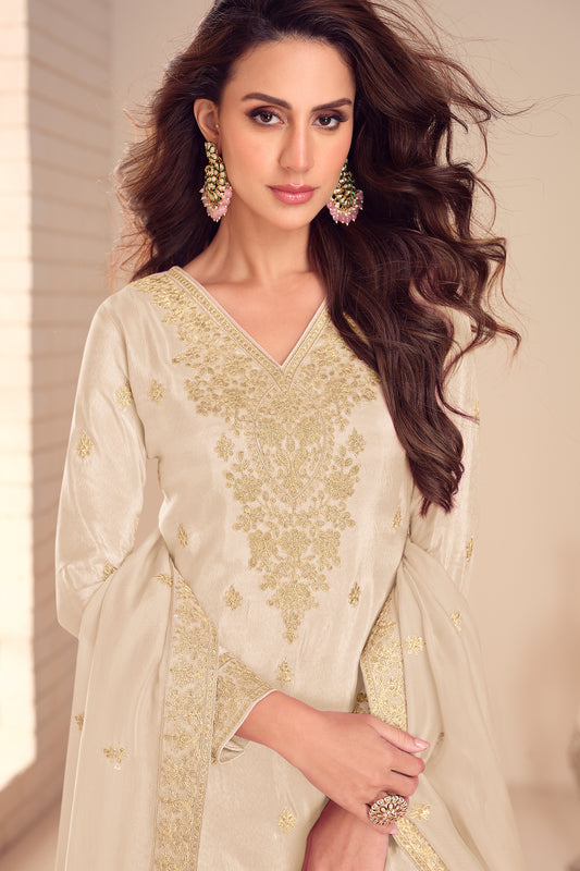 Off White Readymade Embroidered Simar Silk Suit-SAR12236_2_SareeButa.com
