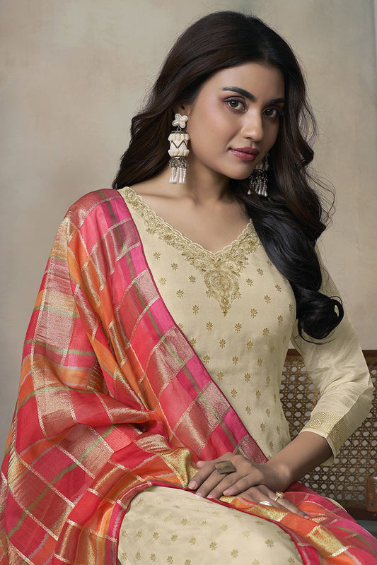 Off White Readymade Silk Suit-SS302_2_SareeButa.com