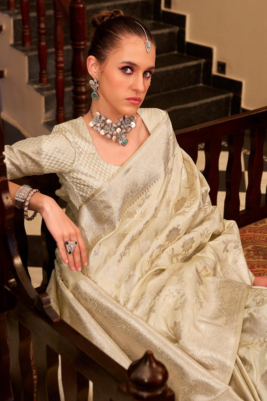 Off White Woven Satin Silk Saree-ZB134406_2_SareeButa.com