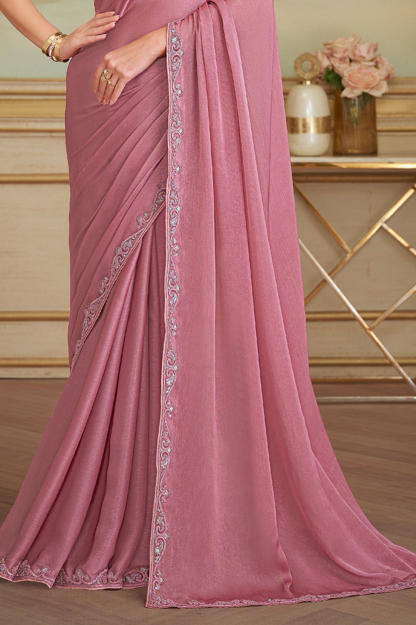 Onion Pink Embroidered Georgette Saree-SAR10839_4_SareeButa.com