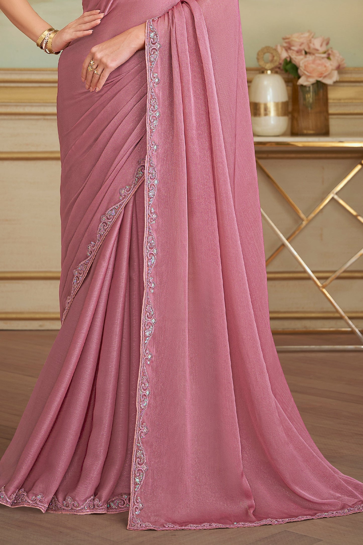 Onion Pink Embroidered Georgette Saree-SAR10839_4_SareeButa.com