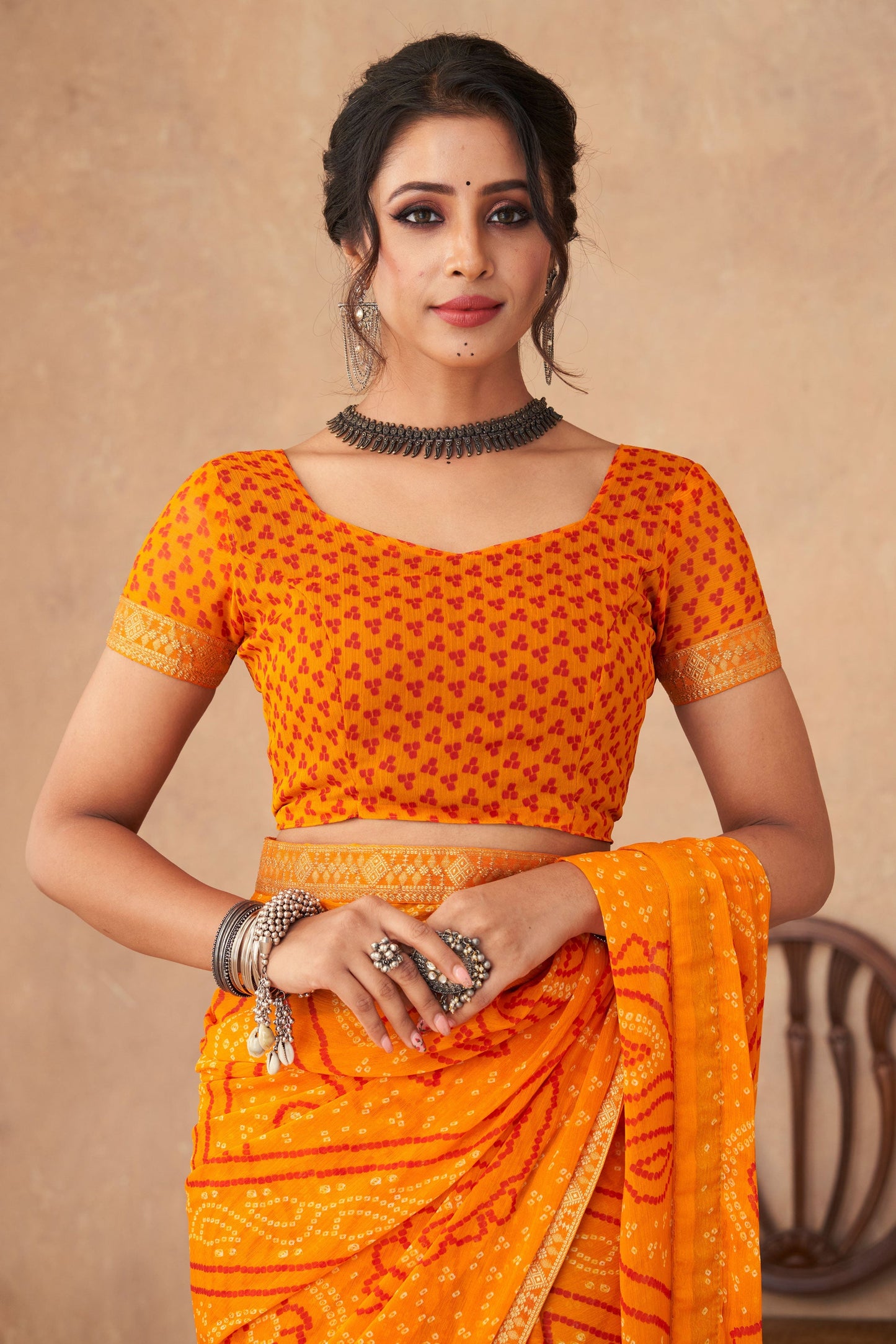 orange-chiffon-printed-bandhani-saree-zb131324_3_SareeButa.com
