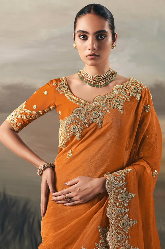 Orange Embroidered Tissue Saree-SAR10825_2_SareeButa.com