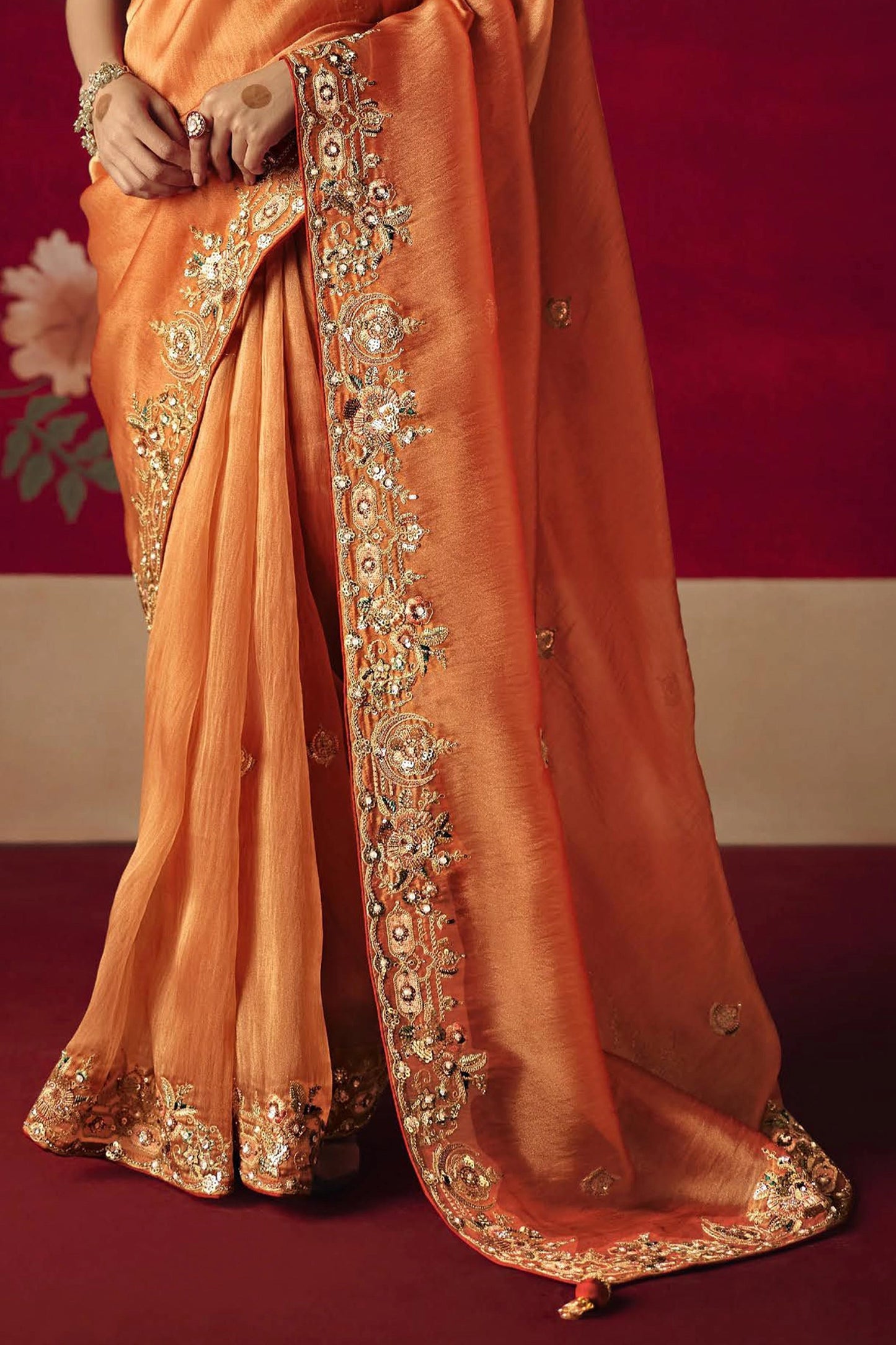 Orange Embroidered Tissue Silk Saree-SAR11453_5_SareeButa.com