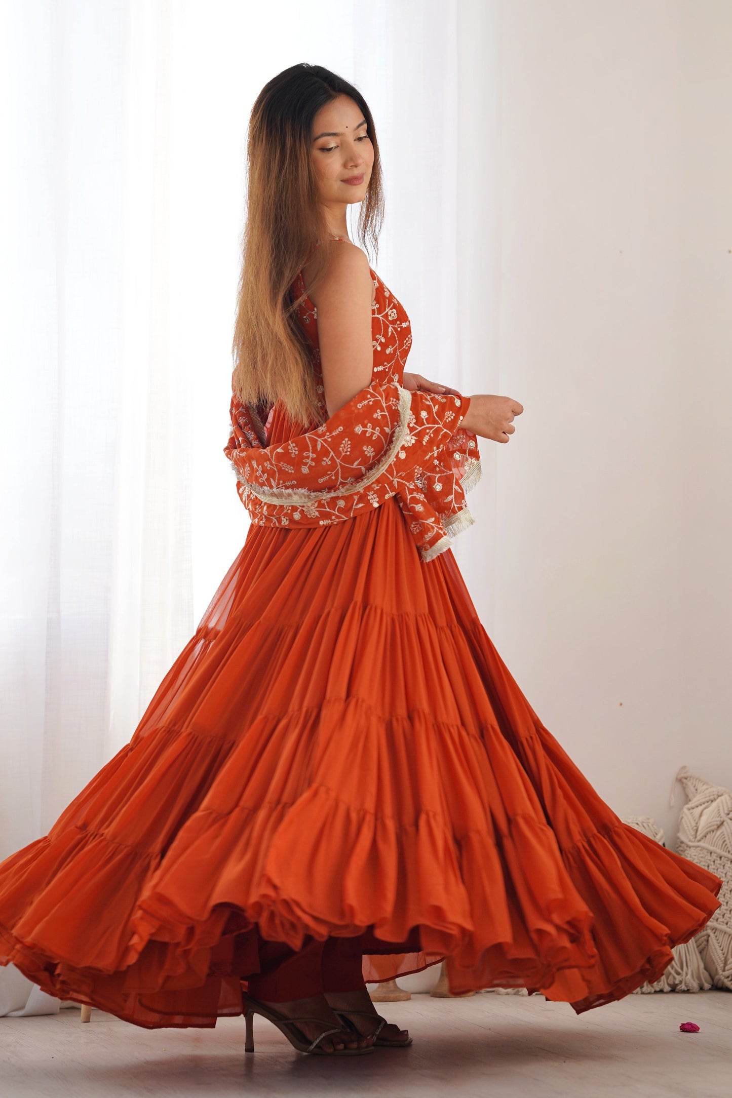 Orange Readymade Georgette Anarkali Suit-SS484_6_SareeButa.com