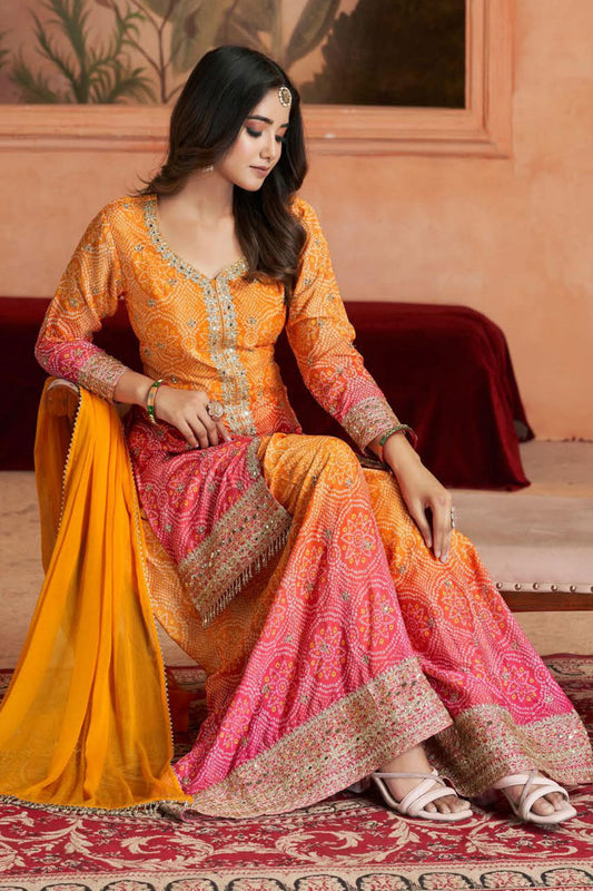 Orange Readymade Heavy Work Chinon Suit-SS346_2_SareeButa.com
