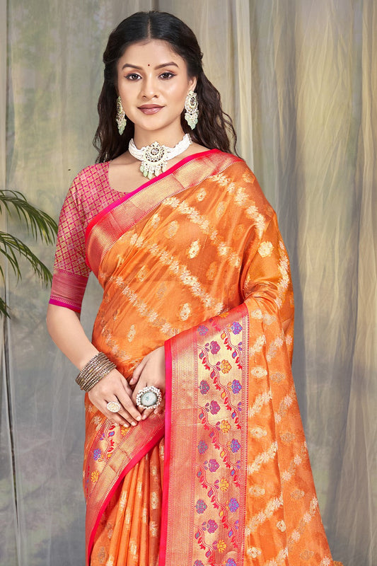 Orange Silk Saree-ZB132948_2_SareeButa.com