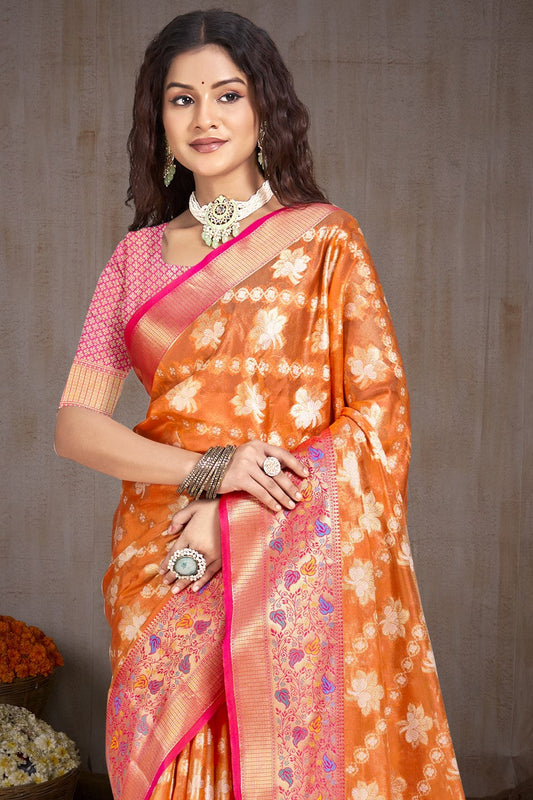 Orange Silk Saree-ZB132957_2_SareeButa.com
