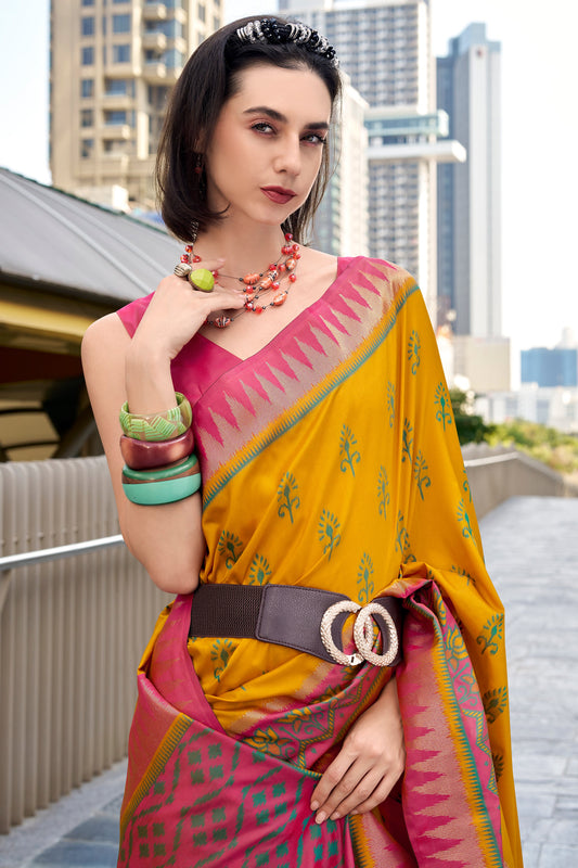 Orange Woven Silk Saree-ZB134695_2_SareeButa.com
