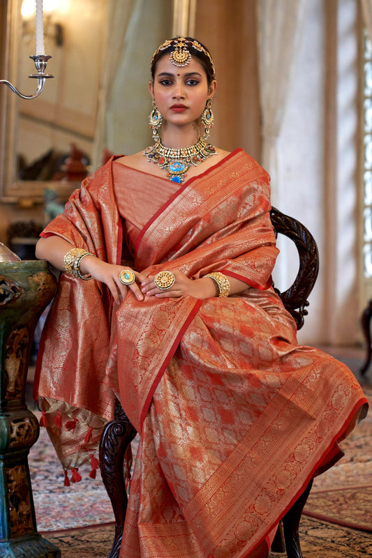 Orange Woven Tissue Silk Saree-SAR11317_2_SareeButa.com