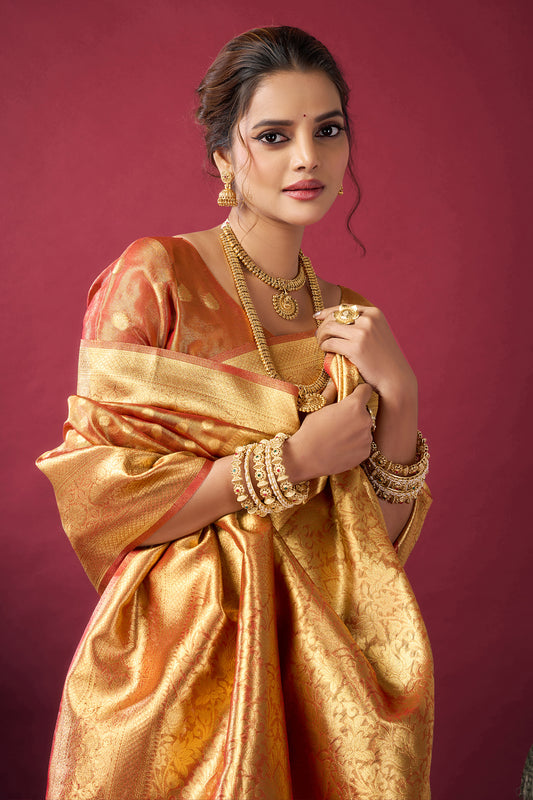 Orange Woven Tissue Silk Saree-SAR12613_2_SareeButa.com