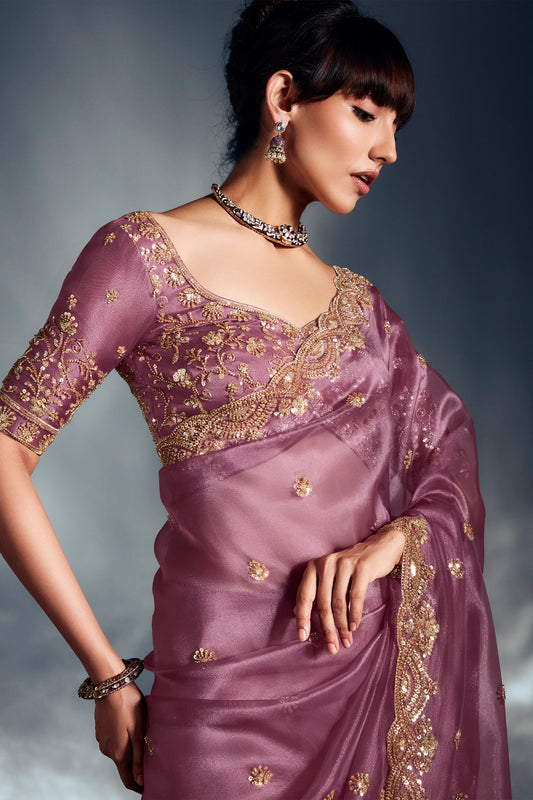 Orchid Purple Embroidered Tissue Silk Saree-SAR10216_2_SareeButa.com