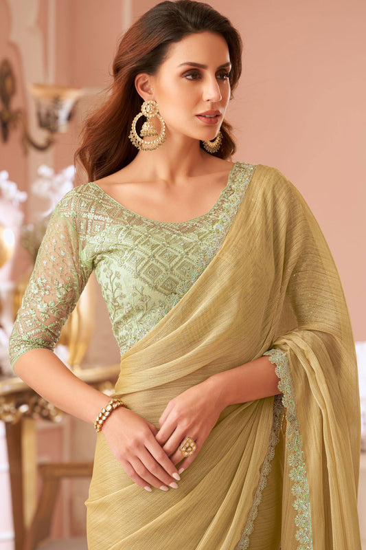 Pale Green Embroidered Georgette Saree-ZB133972_2_SareeButa.com