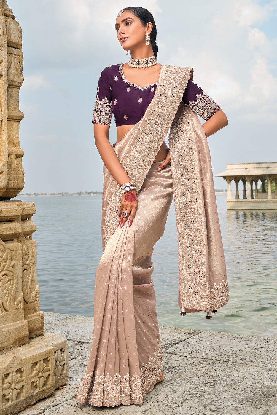 Pale Pink Heavy Work Banarasi Saree-ZB133461_4_SareeButa.com