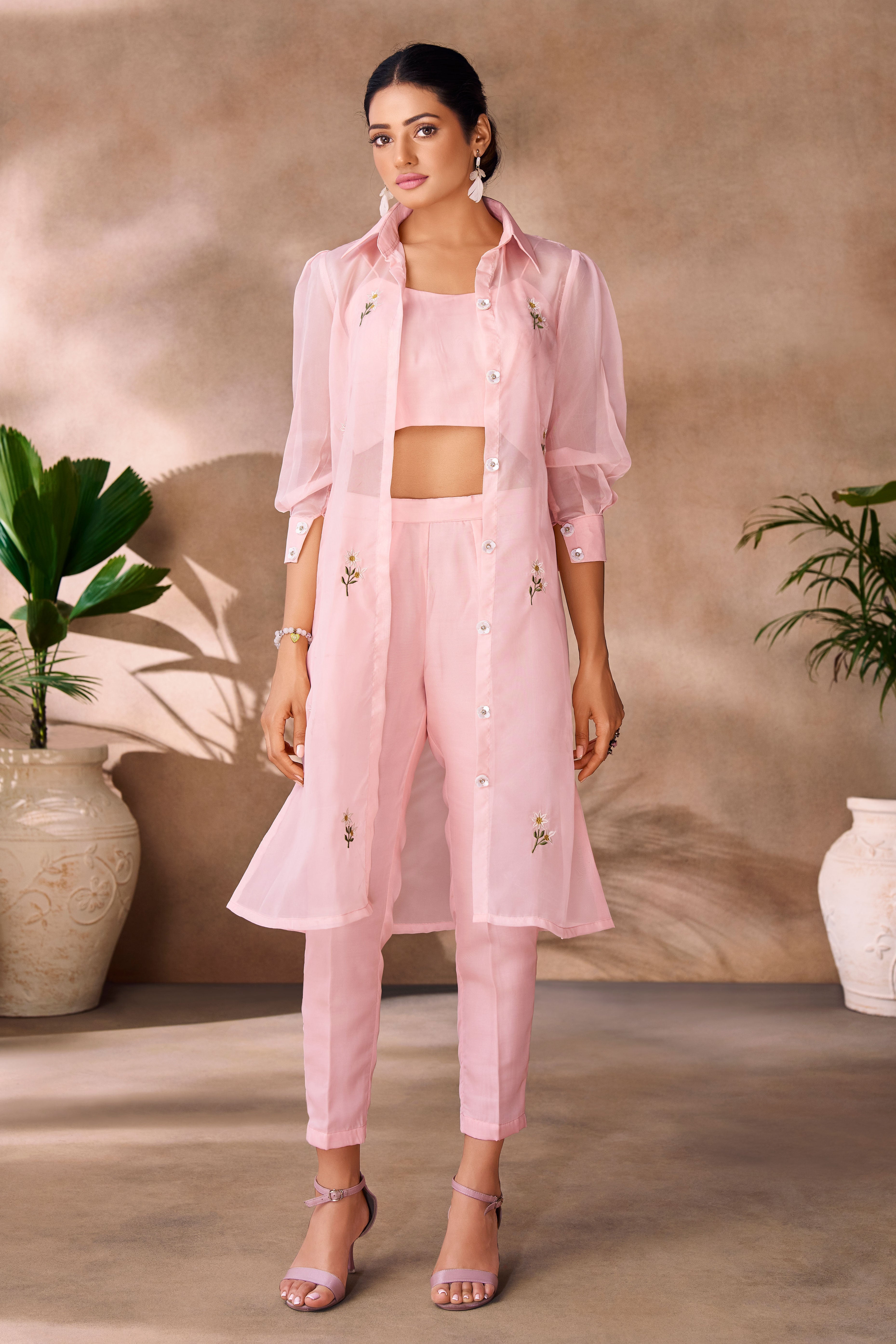 Diana Organza Applique Floral Co-ord Set