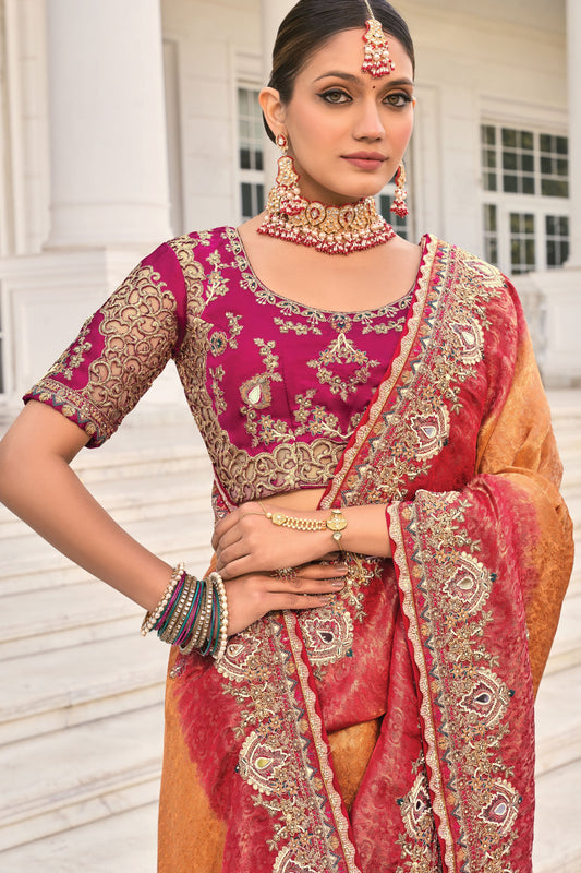 Peach Pure Crepe Heavy Work Saree-ZB134231_2_SareeButa.com
